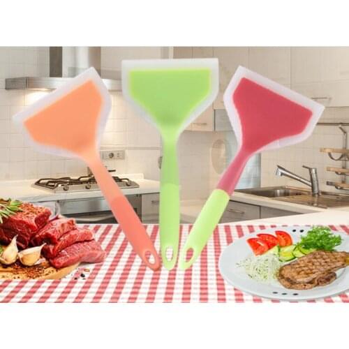 1PC Home Cooking Utensil Silicone Spatulas Beef Meat Egg Kitchen Scraper Wide Pizza Shovel Non-stick Turners Food Lifters XB 021