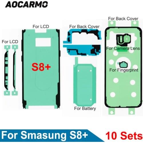 10Sets/Lot For Samsung Galaxy S8+ S8plus SM-G9550 6.2" LCD Screen+Back Battery Cover+Camera Lens Adhesive Sticker Tape Glue