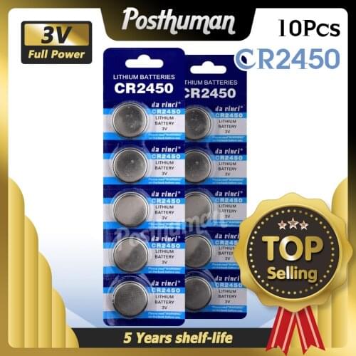 10pcs CR2450 Lithium Battery DL2450 BR2450 LM2450 5029LC KCR2450 Battery Replacement For Main Board Calculator Single Use