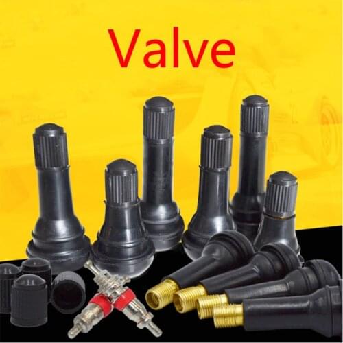 100Pcs TR414/413/412 Snap In Tire Valve Stems Short Black Rubber With Dust Cap J60F