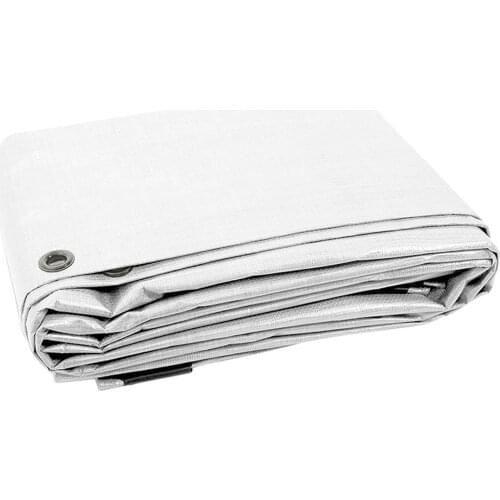 2x5m Heavy Duty White Poly Tarp Cover - Thick Waterproof, UV Resistant, Rot, and Tear Proof Tarpaulin