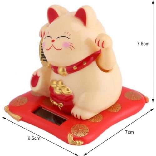 3 Colors Solar Powered Welcoming Lucky Beckoning Fortune Cat With Waving Hand For Christmas New Year Birthday Gifts Home Supply