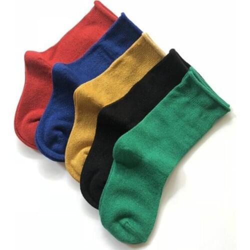 5 Pairs/lot 1-8Years Baby Socks for Girls Boys Cute Newborn Infant Toddler Spring Autumn Kids Socks