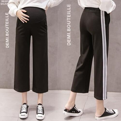 78809# Maternity Pants Summer Casual Pants Loose Comfy Belly Support Pants Elastic Waist Maternity Trousers