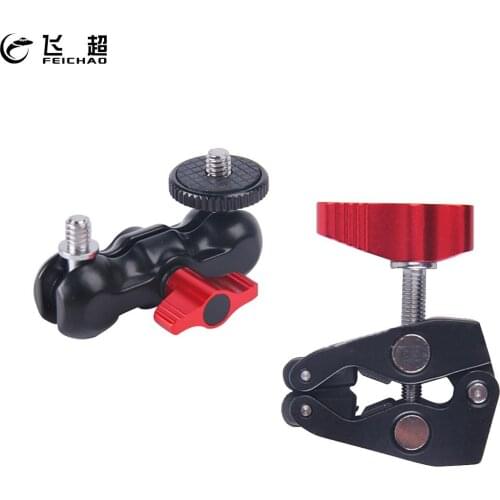 Aluminum Magic Arm 1/4" Ball Head Mount Handlebar Super Crab Claws Clamp for Canon Nikon DSLR Camera Rig LCD Monitor LED light