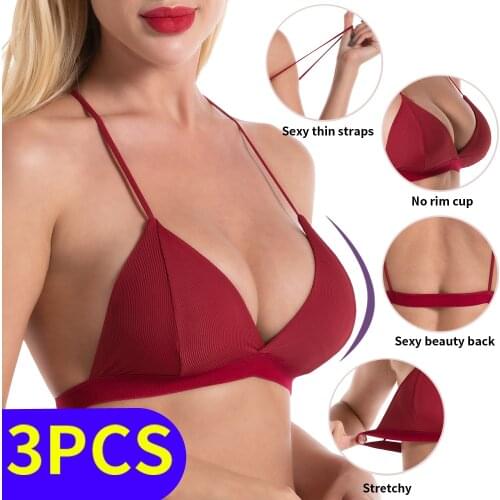 3pcs bra sexy bralette crop top Underwear push up strapless bra bh lace Female bra Lingerie Brassiere sujetador biustonosz