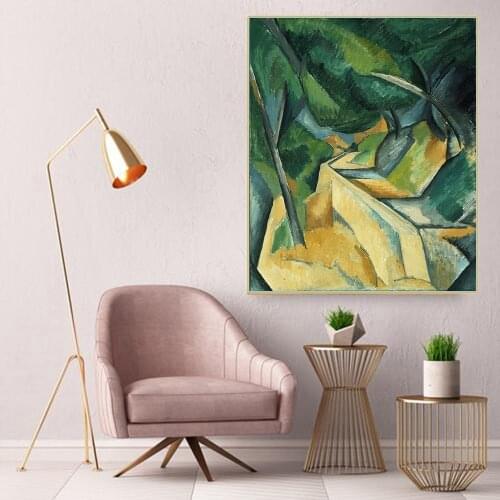 Citon Canvas Art Oil painting Georges Braque《Road near L'Estaque》Artwork Picture Modern Wall decor Home Living room Decoration