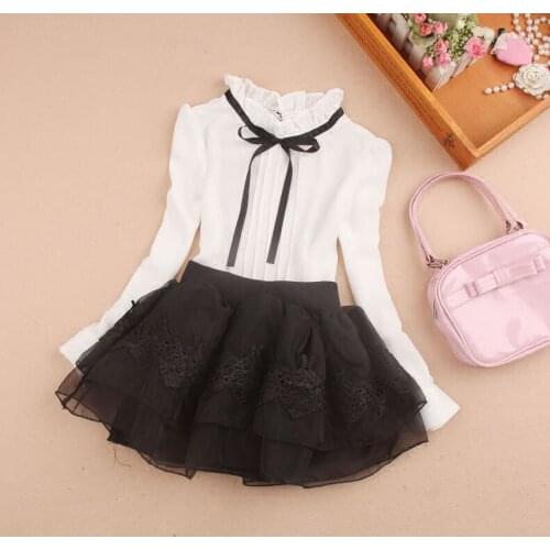 2019 Autumn Girls School Shirts Kids Clothes Children Clothing Chiffon Child Shirts For Girls Clothes Girls Blouse Blusas 1-16Y