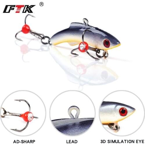 FTK Winter Ice Fishing Lure 15g 20g 25g Movable Fishing Bait Fish Hook Ice Balancing Jigs Ice Jigging Winter Fishing Lures
