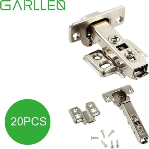 GARLLEN 20pc Kitchen Cabinet Door Hydraulic Clip-on Soft Close Hinge Soft Close Silent Operation Hinge For Cabinet&Lift-Off Door