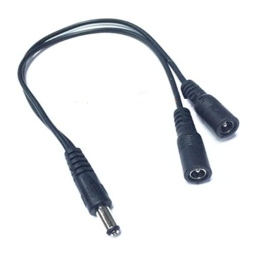 12V One Male to 2 Female Power Line DC 5.5*2.1mm Power Cord Splitter Cable 0.3m surveillance
