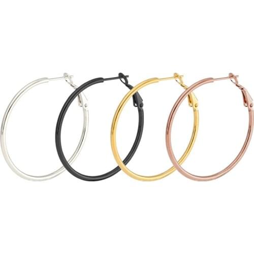 Class Design Stainless steel Round Circle Earrings for Women Girls Fashion Hip hop Punk Hoop Ear Jewelry Gifts 2 pieces