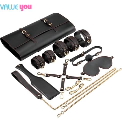 Lots Sex Toys For Women Men Handcuffs Back Leg Anklecuff Whip Spanking Cosplay Mask Sex BDSM Bondage Set Adult Games Sex Product