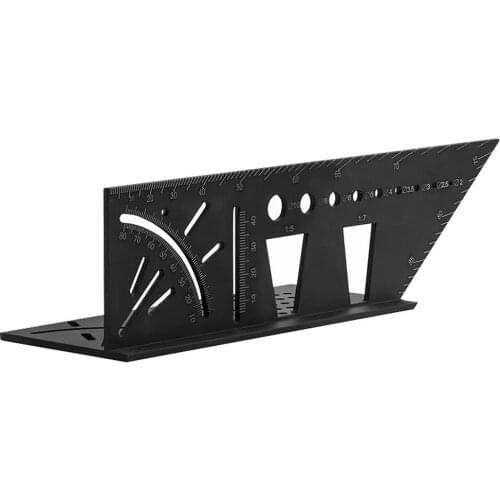 Multifunctional 3D Angle Ruler 45 Degree Woodworking Line Ruler Carpenter Line Square Measuring Ruler Scribe Mark Line Gauge