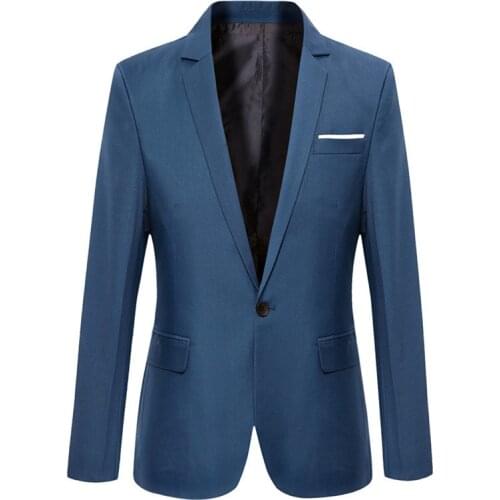 Blue Men Blazers Work Office 2019 Men Tuxedos For Formal Occasions Pockets Coat Blazers Male Custom Mens Business Slim Blazers