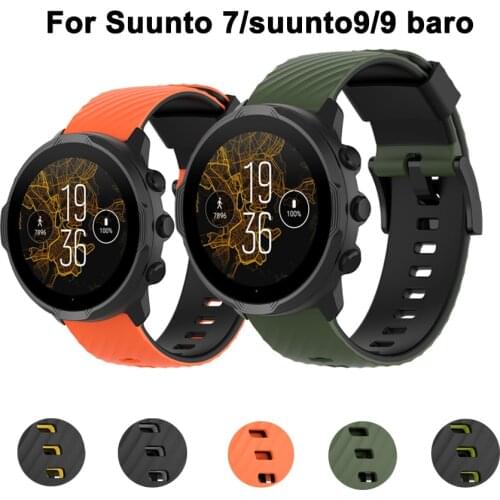 24mm Soft Silicone Watch Band for Suunto 9/7/D5/Spartan Sport/Wrist HR Sport Breathable Strap Watchband Bracelet For suunto Baro