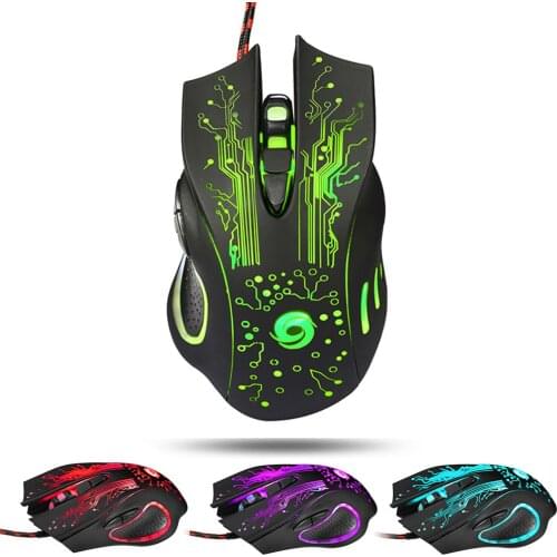 Ingelon USB Gaming Mouse muis Game 3200 DPI 6 Buttons LED Optical Professional LOL Mouser Wired for Computer Laptop Game Mouse