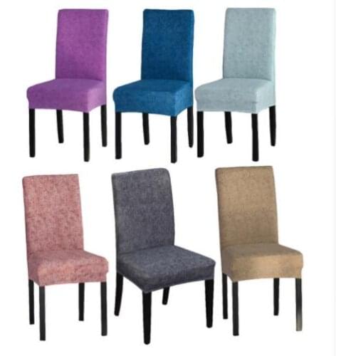 Solid Color Dining Room Chair Cover Spandex Stretch Polyester Seat Cover Anti-dirty Chair Protective Case For Restaurant Wedding
