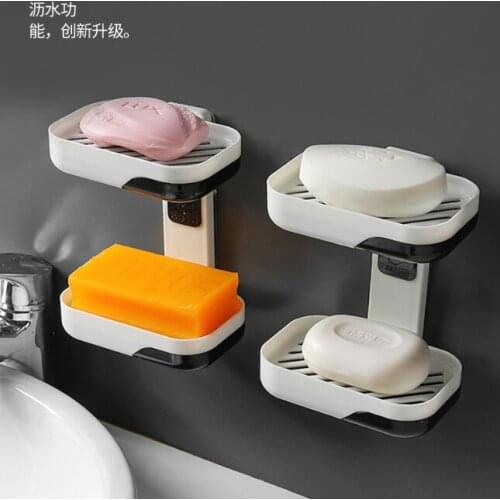 Shelf waterrunning toilet creative no-punch bearing resetting cleaning convenience household wall-mounted soap box J05
