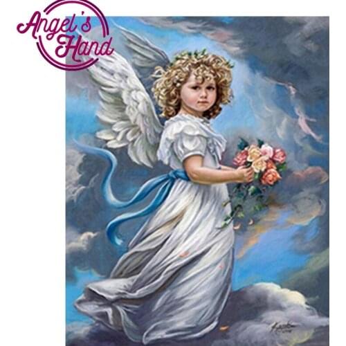Full Lovely Angel Girl 5D DIY Diamond Painting Needlework Embroidery girl Cross Stitch Round&spuare Rhinestone Room Decor Crafts
