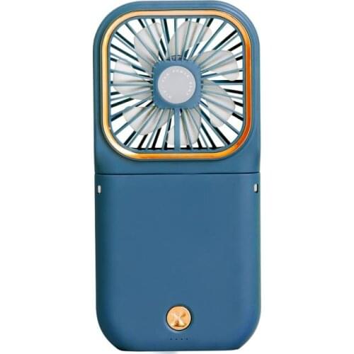 Portable 3000mah Foldable Hanging Neck Fan 3 Speed Adjustment Fan With Mobile Phone Holder And Power Bank for Home Office