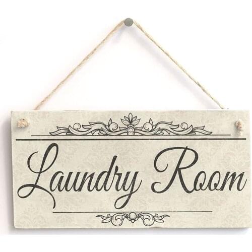 Laundry Room - Handmade Shabby Chic Wooden Sign / Plaque Wooden Hanging Sign 4" X 8"