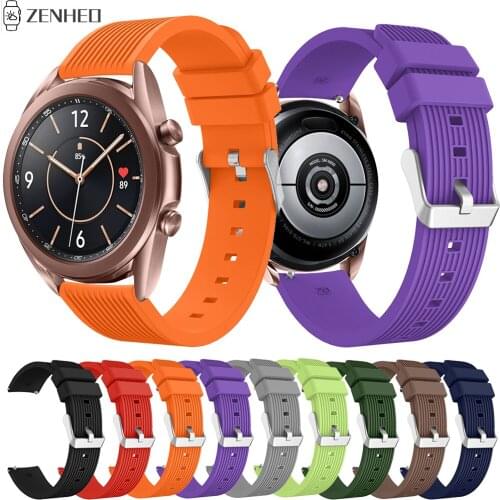 20mm Silicone Strap For Samsung Galaxy Watch3 41mm Replacement Watch Band For Samsung Galaxy Watch Active 2 40mm 44mm