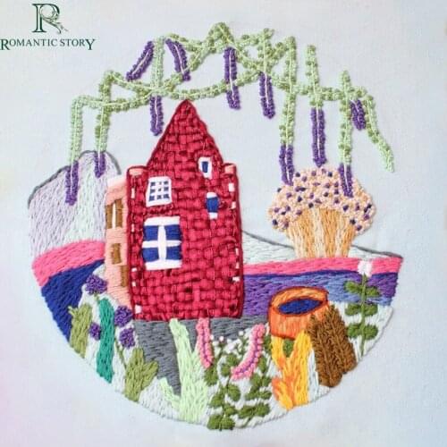 Romantic Story 2018 new cross stitch European embroidery needlework with frame Characteristic Building