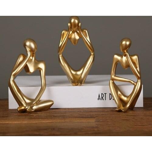 Nordic Abstract Thinker Statue Resin Figurine Office Home Decoration Desktop Decor Handmade Crafts Sculpture Modern Art