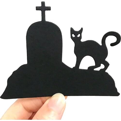 Halloween Cat Tomb Metal Cutting Dies Stencils for DIY Scrapbooking/Album Decorative Embossing DIY Paper Cards