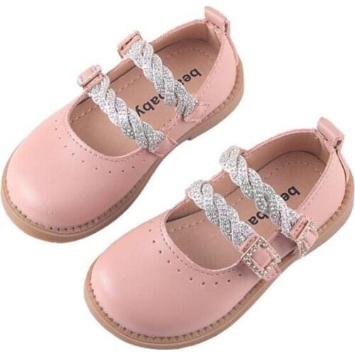 Girls Princess Shoes 202 Girl Leather Shoes Soft Sole Fashion Childrens Single Shoes Sequins Kids Flats