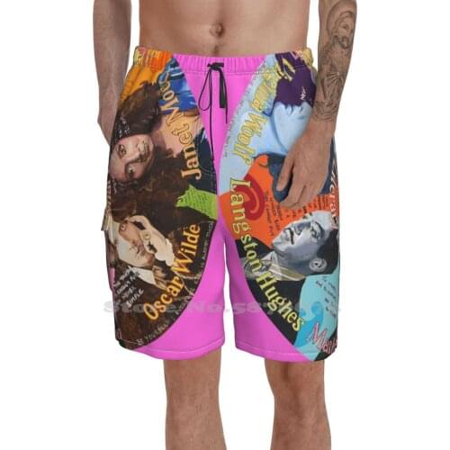 Inspirational Qi Literary Icons Fashion New MenS Beach Shorts Qi Literature Queer Writers Masha Gessen Oscar Wilde Armistead