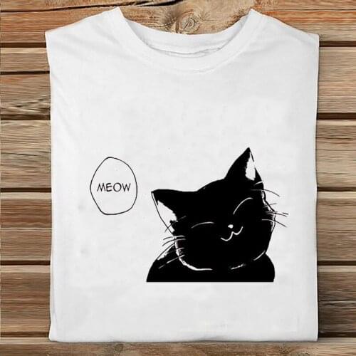 Women Short Sleeve Cat Pet Animal 2021 Spring Printing Fashion Clothes Print Tshirt Female Tee Top Ladies Graphic T-shirt