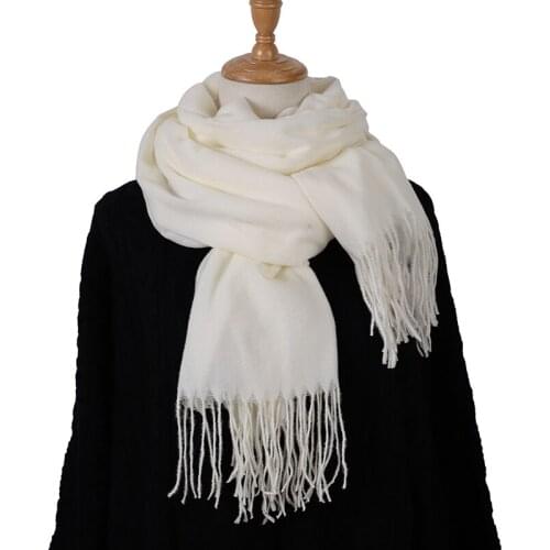 Women Solid Color Cashmere Scarves With Tassel Lady Winter Autumn Long Scarf Thinker Warm Female Shawl Hot Sale Men Scarf