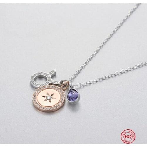 Fashion Charm 925 Sterling Silver Original 1:1 Copy, Twelve Constellation Smart Taurus Necklace Female Luxury Jewelry Gifts