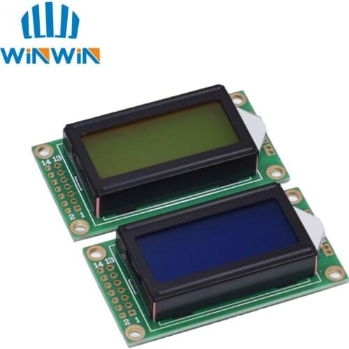 8 x 2 LCD Module 0802 Character Display Screen blue/yellow green