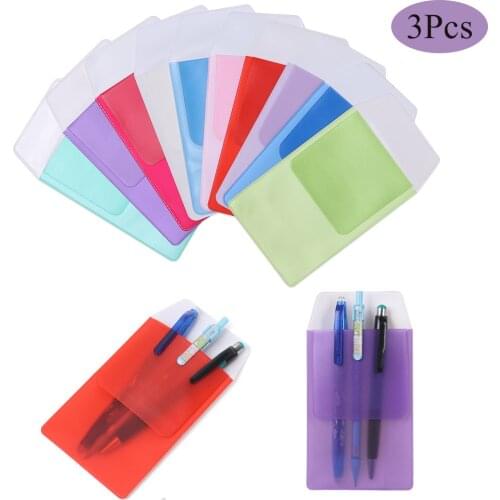1/3Pcs 15.6x8.5cm Pen Leaks Hospital Office Supplies Pocket Protector Leak-Proof PVC Pen Pouch Bag Doctors Nurses