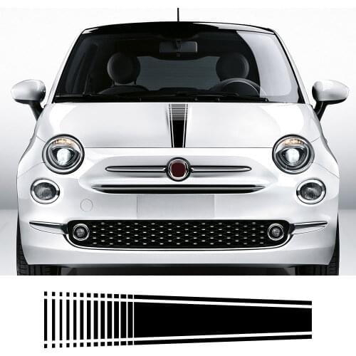 1Pcs Car Hood Bonnet Stickers For Fiat 500 Auto DIY Stripes Styling Decoration Tuning Accessories Vinyl Film Decals