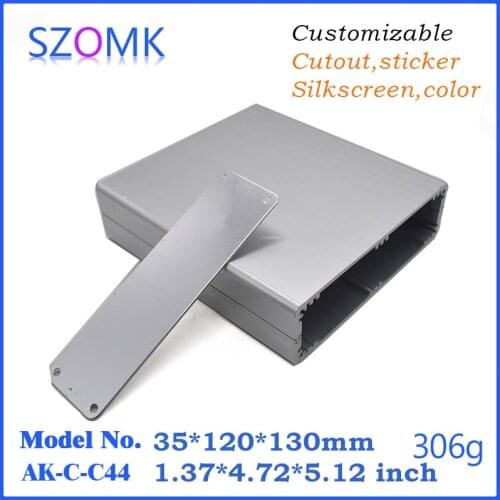 10 pcs, szomk anodized aluminum control enclosure cabinet 35*120*130mm aluminum box switch box aluminum instrument case