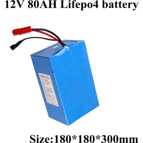 12V 80Ah LiFepo4 Battery Pack for Solar Light Motor Telecom Backup Power Ups LED Light Solar System+5A Charger