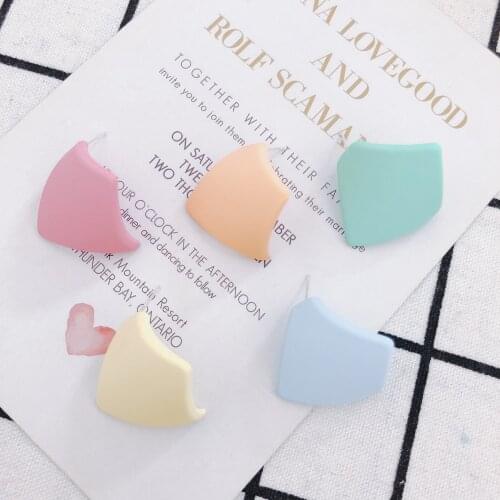 DIY jewelry accessories new temperament Hong Kong style warped edge earrings thin face sterling silver needle earrings 4pcs