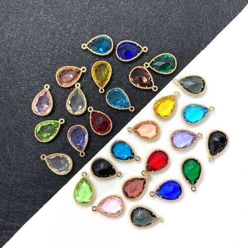 5pcs/bag of Exquisite Drop-shaped Natural Crystal Pendant 15X9mm DIY Handmade Jewelry Accessories Ladies Jewelry