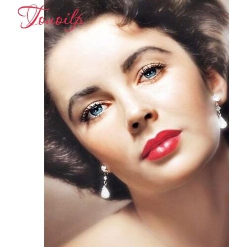 5d spuare&roud Diamond Embroidery Needlework DIY Elizabeth Taylor Diamond Painting Cross Stitch Pictures By Numbers Home Decor