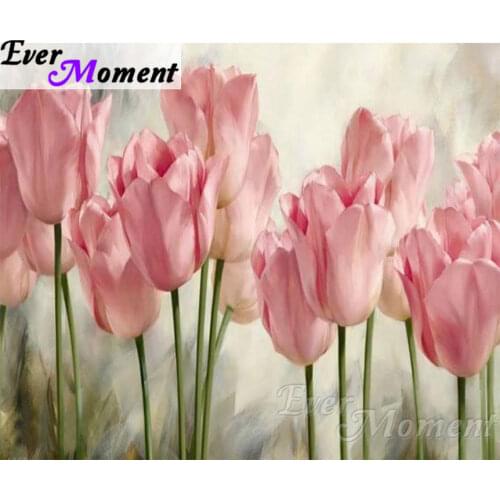 Ever Moment DIY Diamond Embroidery Tulip Diamond Mosaic Full Square Drills Artwork Home Decoration Diamond Painting ASF1144