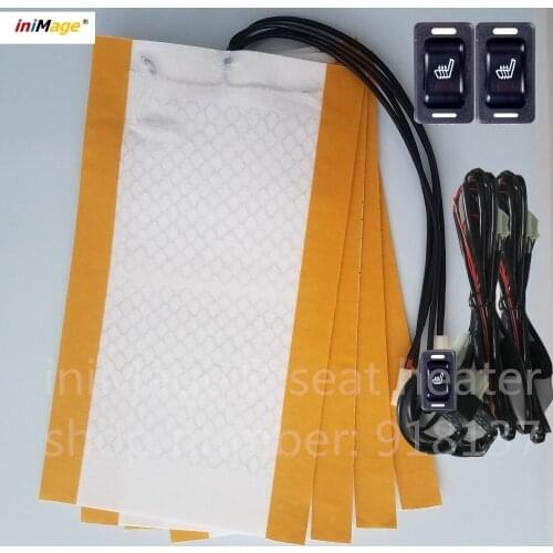 Free Shipping Authentic as picture 2 seats install car seat heater rectangle universal carbon fiber pad seat heating,heated seat
