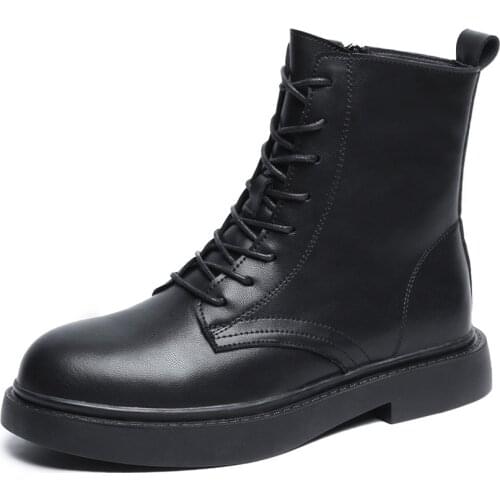 Autumn Ankle Boots women motorcycle Short Boots Ladies platform shoes Fashion Comfortable Casual Side zipper Booties Black