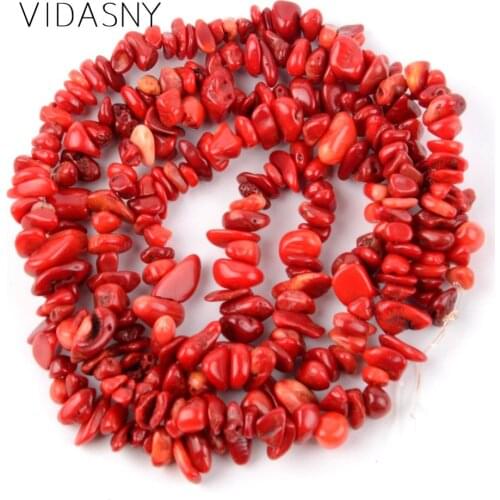 Natural Gem Irregular Red Coral Chip Stone Beads For Jewelry Making 3-5-8-12mm Freeform Loose Beads Diy Necklace Bracelet 16