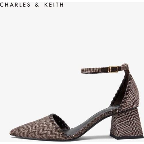 CHARLES&KEITHNew Arrival for 2020 CK1-60280215Women shoes Woven upper pointed toe heel high shoes