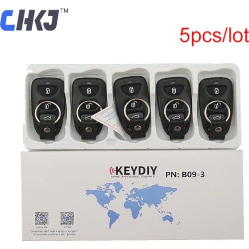 CHKJ 5pcs/lot 3 Buttons B09-3 Keydiy Universal Remote Control KD Key Replacement Smart Key For KD900 KD900 KD200 URG200 Mini KD