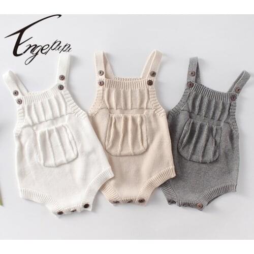 Engepapa Korean Style Newborn Baby Girls Jumpsuit Knitting Sleeveless Spring Autumn Toddler Baby Girl Knitting Romper
